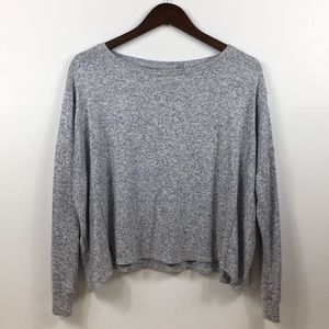 Athleta heather blue long sleeve w/slight crop xs